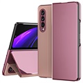 Luksus Series Mirror View Samsung Galaxy Z Fold3 5G Flip Cover - Pink