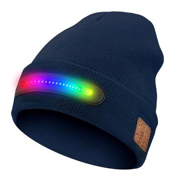 M1-BTD4 LED Beanie Hue med Bluetooth 5.4 og stereohøjttalere - Blå