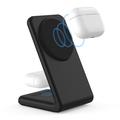 M2A 2-i-1 magnetisk lodret opladningsstand til iPhone og AirPods - Sort