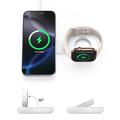 M40 2-i-1 magnetisk trådløs oplader til iPhone, Apple Watch, AirPods - 25W/5W - Hvid