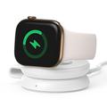 M40 2-i-1 magnetisk trådløs oplader til iPhone, Apple Watch, AirPods - 25W/5W - Hvid