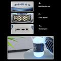 M60 rumskibsformet AI Bluetooth-højttaler med vækkeur - dobbelt RGB-lys, TF/FM-understøttelse - blå / hvid