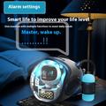 M60 rumskibsformet AI Bluetooth-højttaler med vækkeur - dobbelt RGB-lys, TF/FM-understøttelse - blå / hvid