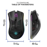 M600 trådløs mus - 7 knapper og LED-lys - sort