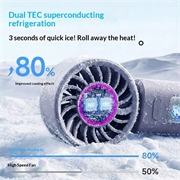 M814 sammenklappelig TEC-køleventilator med dynamisk display - 3000mAh - mørkegrå / lilla