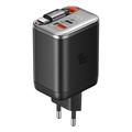 Mcdodo CH-4281 40W GaN-hurtigoplader med 65cm udtrækkeligt USB-C-kabel og USB-C-, USB-A-porte - sort