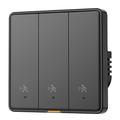 MG-KG126 Zigbee Radar Smart Switch / Menneskelig Sensor Vægkontakt - 3 Gange, 1 Vej - Sort