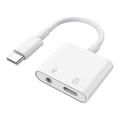 MH-CM33S USB-C til 3.5mm lydadapter med PD 3.0-understøttelse - hvid