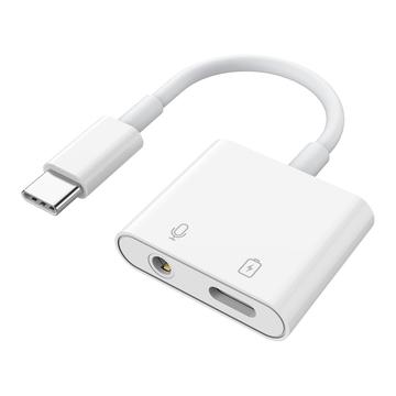 MH-CM33S USB-C til 3.5mm lydadapter med PD 3.0-understøttelse - hvid