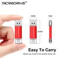 MICRODRIVE 64GB 2-i-1 USB 2.0 / USB-C Flash Drive - Sort
