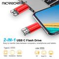 MICRODRIVE 64GB 2-i-1 USB 2.0 / USB-C Flash Drive - Sort