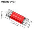 MICRODRIVE 64GB 2-i-1 USB 2.0 / USB-C Flash Drive - Sort