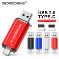 MICRODRIVE 64GB 2-i-1 USB 2.0 / USB-C Flash Drive - Sort