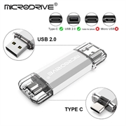 MICRODRIVE 64GB 2-i-1 USB 2.0 / USB-C Flash Drive