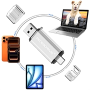 MICRODRIVE 64GB 2-i-1 USB 2.0 / USB-C Flash Drive