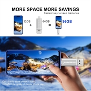 MICRODRIVE 64GB 2-i-1 USB 2.0 / USB-C Flash Drive