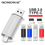 MICRODRIVE 64GB 2-i-1 USB 2.0 / USB-C Flash Drive