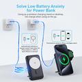MP07 3-i-1 10000mAh magnetisk powerbank med indbygget kabel og stativ - MagSafe-kompatibel - Sort