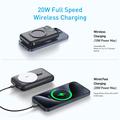 MP07 3-i-1 10000mAh magnetisk powerbank med indbygget kabel og stativ - MagSafe-kompatibel - Sort