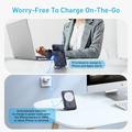 MP07 3-i-1 10000mAh magnetisk powerbank med indbygget kabel og stativ - MagSafe-kompatibel - Sort