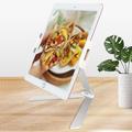 MT137 Foldbar telefon-/tabletholder i aluminiumslegering - 4"-12" - sølvfarvet