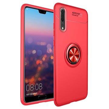 Huawei P20 Pro Cover med Magnetisk Ring - Rød