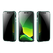 iPhone 11 Magnetisk Cover med Privatlivssikret Hærdet Glas - Sort