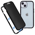 iPhone 15 Magnetisk Cover med Privatlivssikret Hærdet Glas - Sort