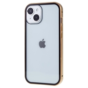 iPhone 15 Magnetisk Cover med Privatlivssikret Hærdet Glas - Guld