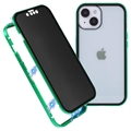 iPhone 15 Magnetisk Cover med Privatlivssikret Hærdet Glas - Grøn
