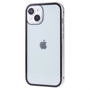 iPhone 15 Plus Magnetisk Cover med Privatlivssikret Hærdet Glas - Sølv