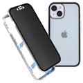 iPhone 15 Magnetisk Cover med Privatlivssikret Hærdet Glas - Sølv