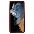 Samsung Galaxy S22 Ultra 5G Magnetisk Cover med Hærdet Glas - Rød