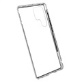 Samsung Galaxy S22 Ultra 5G Magnetisk Cover med Hærdet Glas - Sølv