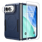iPhone Duo magnetisk cover med skærmbeskyttelse hærdet glas og kameralinsbeskytter - blå