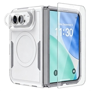iPhone Duo magnetisk cover med skærmbeskyttelse hærdet glas og kameralinsbeskytter - hvid