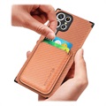 Samsung Galaxy S22 Ultra 5G Magnetisk Cover med Kortholder - Karbonfiber