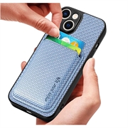 iPhone 15 Magnetisk Cover med Kortholder - Karbonfiber