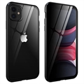 iPhone 11 Magnetisk Cover med Privatlivssikret Hærdet Glas - Sort