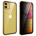 iPhone 11 Magnetisk Cover med Privatlivssikret Hærdet Glas - Guld