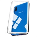 Samsung Galaxy A50 Magnetisk Cover med Panserglas skærmbeskyttelse til Bagsiden - Sølv