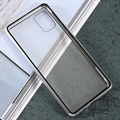 Samsung Galaxy A51 Magnetisk Cover med Skærmbeskyttelse Hærdet Glas - Sølv
