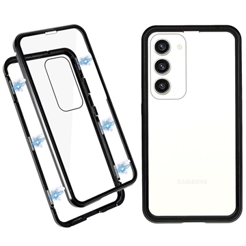 Samsung Galaxy S23+ 5G Magnetisk Cover med Hærdet Glas - Sort