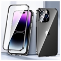 iPhone 14 Pro Max Magnetisk Cover med Hærdet Glas - Sort