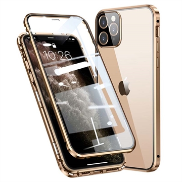 iPhone 11 Pro Magnetisk Cover med Hærdet Glas - Guld