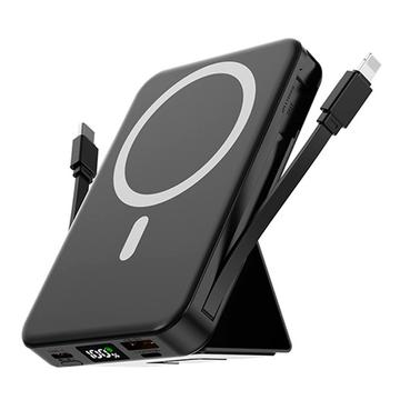 Magnetisk trådløs powerbank med USB-C- og Lightning-kabler - 10000mAh/15W