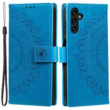 Samsung Galaxy A54 5G Mandala Series Etui med Pung - Blå