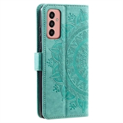 Samsung Galaxy A14/A14 5G Mandala Series Etui med Pung - Grøn