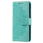 Samsung Galaxy A14/A14 5G Mandala Series Etui med Pung - Grøn