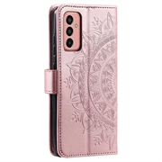 Samsung Galaxy A14/A14 5G Mandala Series Etui med Pung - Rødguld